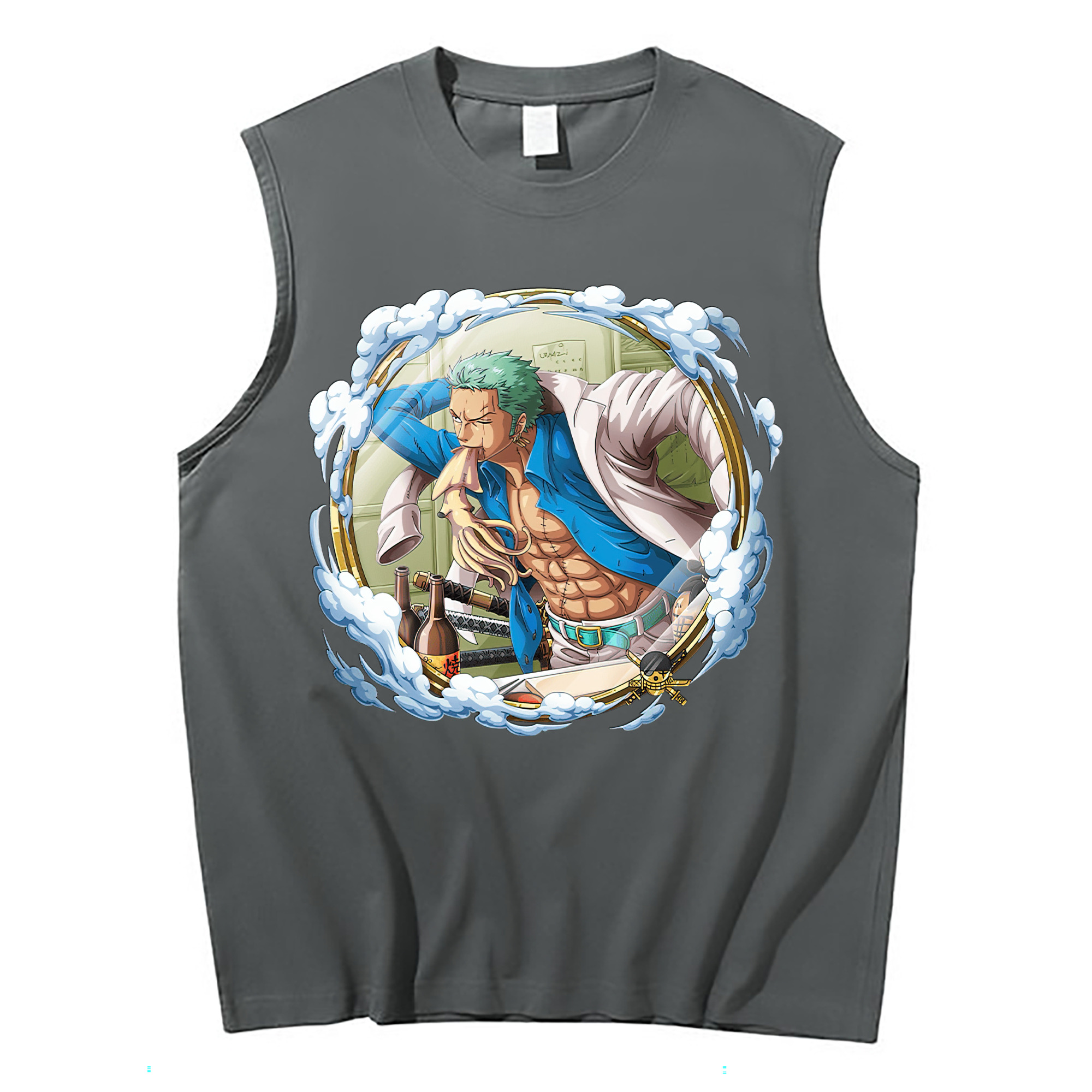 ワンピース ロロノア・ゾロ ONE PIECE Roronoa Zoro コットン100％タンクトップ（フロントプリント）